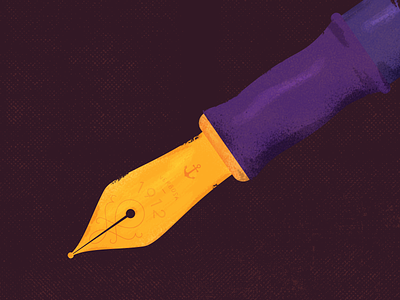 Fountain Pen fountain pen gold illustration pen purple