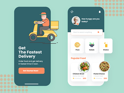 Food Delivery App Design Concept 2020 trend app best design branding design dribbble dribbble best shot food app food delivery app food delivery application illustration minimal trending ui ux