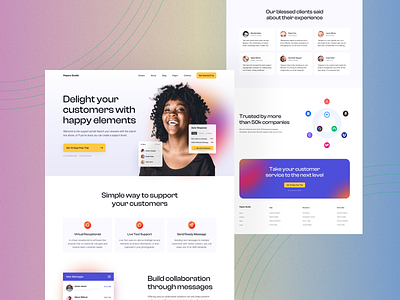 Customer Support- Landing Page agency business corporate creative creative design customer experience customer service customer support marketing minimal portfolio saas saas design saas landing page startup trend ui ui design ux