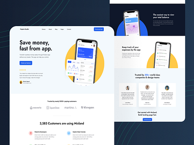 PapersPay | Fintech Landing Page agency landing page creative agency digital agency fintech homepage illustration landing page design landingpage minimal mobile app design typography ui ux visual design web webdesign