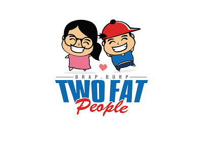 Two Fat People Logo illustration logo