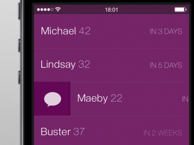 secret app [wip] app ios ios7 list minimal purple swipe wip work in progress