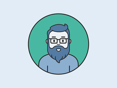 Personal Avatar 2017 avatar beard character glasses icon illustration vector