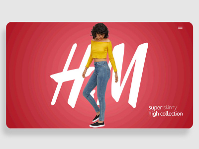 H&M super skinny high collection online store cover fashion red ux uxui web design