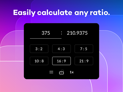 Sizey: Easily Calculate Any Ratio app app design aspect ratio calculating calculator geometry golden ratio gradient mac meritt meritt thomas merittthomas ratio ratio calculator ratios sizey sizey app ui