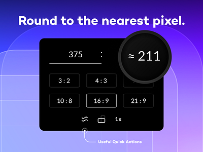 Sizey: Decimal Rounding app app design app store aspect ratio calculating calculator decimal geometry golden ratio gradient gradients mac macoc meritt meritt thomas merittthomas ratio sizey sizey app ui