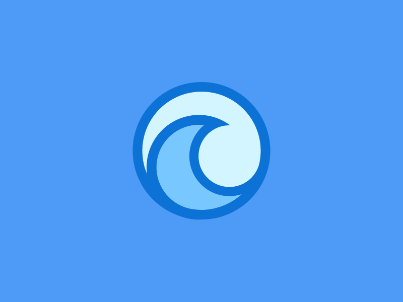 Wave Icon blue flat geometry icon meritt merittthomas ocean wave
