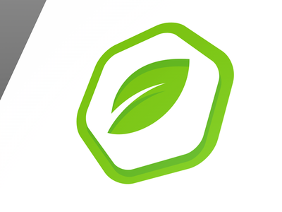 LivingSmart - Mark (Perspective) flat green health hexagon leaf living logo meritt merittthomas oraganic smart