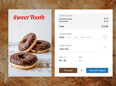 Daily UI Challenge 002: Checkout checkout tablet ui