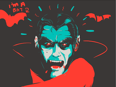 Vampire W.I.P. (for Molson Canadian) dracula illustration negative space portrait vampire