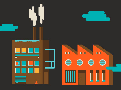 WIP For inBusiness Magazine building factory icon icons