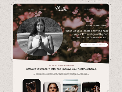 Heelr Website Design brand branding design graphic design health lettering logo typography ui ux web design wellness yoga
