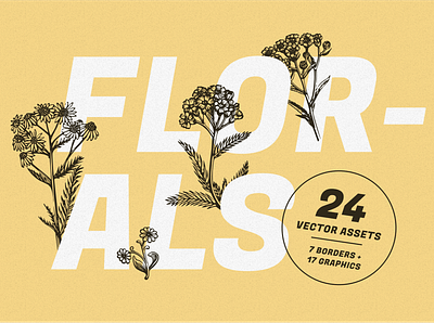 Florals graphic design illustration typography
