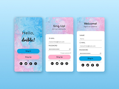 #DailyUI_001 Sing Up/Sing In design