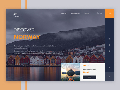 Norwey design minimal nordic north norway tour tourism travel travel agency ui ux web