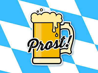 ILLUSTRATION | prost! sticker design by Kristy Black on Dribbble