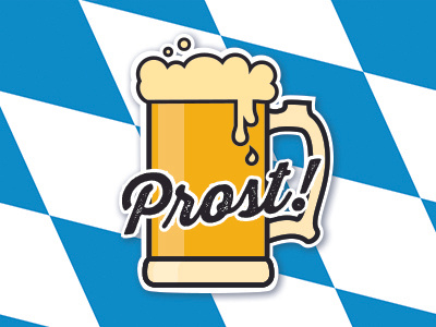 ILLUSTRATION | prost! sticker design adobe illustator cs6 adobe illustrator beer cartoon flat design german illustration illustrator milwaukee typography vector wisconsin