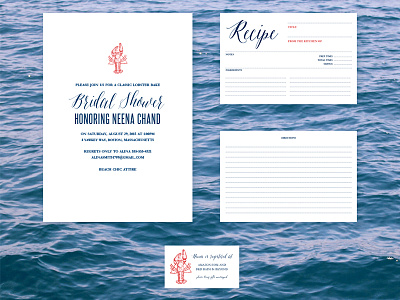 INVITATION | Nautical Lobster Bake Bridal Shower Invitation