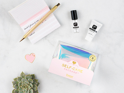 PACKAGING | self care kit art direction gifting gifts habit tracker heart hearts illustration mental health package design packaging product design self care