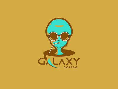 Galaxy Coffee Logo alien branding branding and identity cafe logo galaxy graphic design logo logo design