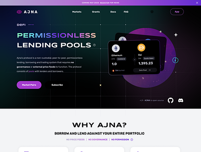 Ajna DeFi Project app branding decentralized defi ux