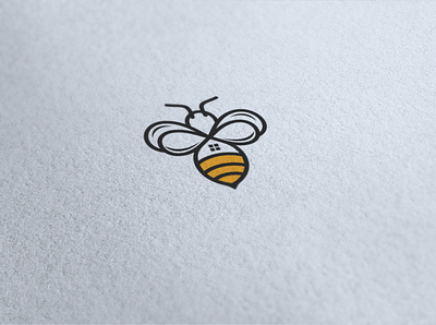logo bee and home bee design flat home illustration illustrator line logo logo bee logo business logo design realestate simple logo unique vector