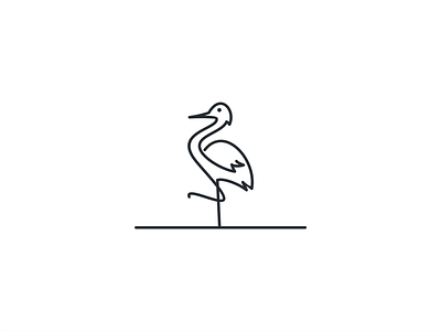 LOGO HERON branding design icon illustration illustrator line logo logo design logo heron logo heron logos logotype monoline logo vector