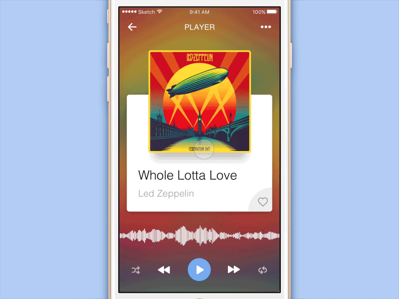 Daily UI #009 - Music Player animated audio cover daily ui ios music player ui