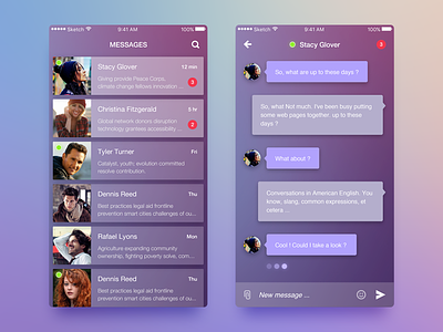 Daily UI #013 - Direct Messaging challenge chat daily ui ios material message ui