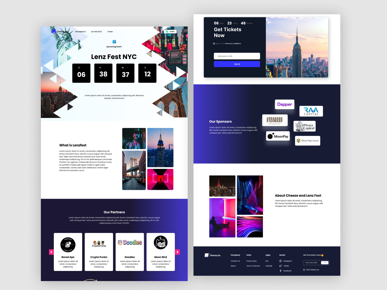 event landing page dribbble