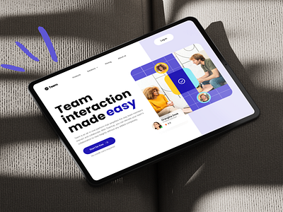 Teem : Makes team interaction easy clean collaboration figma illustration landing page modern saas tool ui uiux ux webdesign