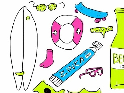 Day 9 - Feelin like summer time 365 bikini illustration project surfboard