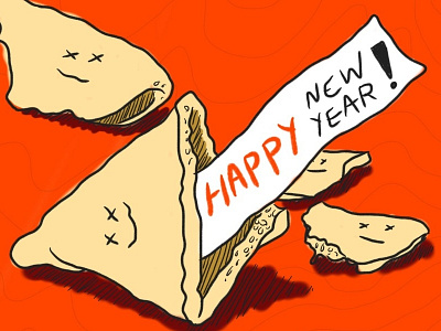 Day 18 - Gung hei fat choi! 365 project drawing fortune cookie happy new year illustration