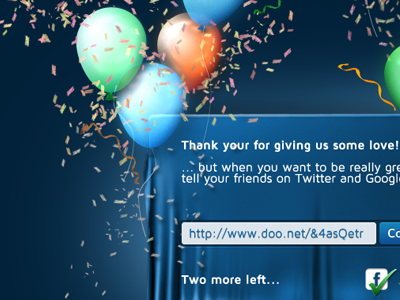 Hooooooray, beta sign-up balloons beta doo.net form party sign up