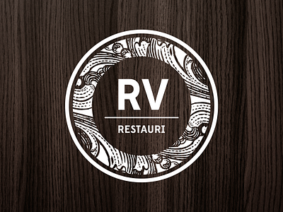 RV Restauri engraving logo logo design logotype monogram monogram logo pattern renovation texture wood wood burn