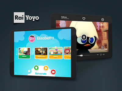 RAI Yoyo app cartoon channel colors interaction interaction design ipad kids kids app player rai tablet television tv ui ui design user interface yoyo