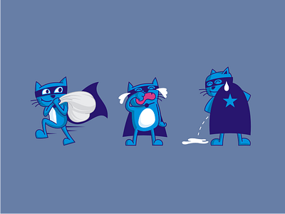 The Blues Cat blue cat character cute funny ilustrator mascot