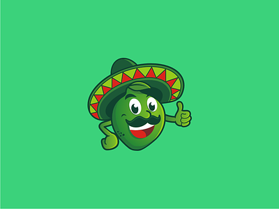 Mexican Lime character cute fruit green lemon logo mascot mexico sticker vector