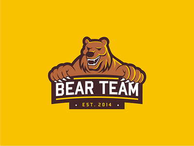 Bear Team badge bear brown emblem ilustration logo sports team vintage