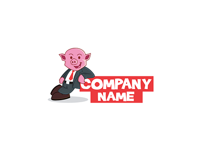 Piggy Finance character finance invest logo mascot money pig piggy vector