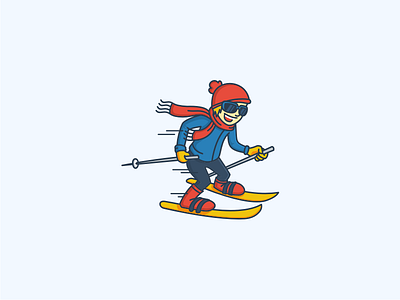 Ski Logo character christmas extreme fun logo mascot ski snow sports sticker vector xmas