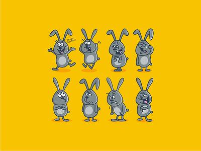 Easter Bunny! bunny cartoon character design easter emoticon happy illustration mascot rabbit sticker vector