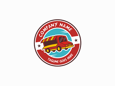 Food Truck Logo burger circle emblem fastfood food foodtruck hotdog pizza restaurant retail shop truck