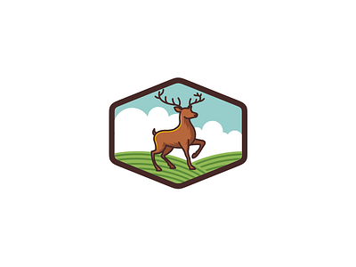 Wild Deer deer emblem farm forest green landscape logo mountain rustic sky vintage wildlife