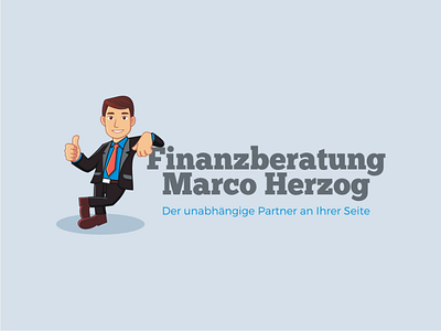 Marco Herzog businessman character consulting finance logo mascot money personal