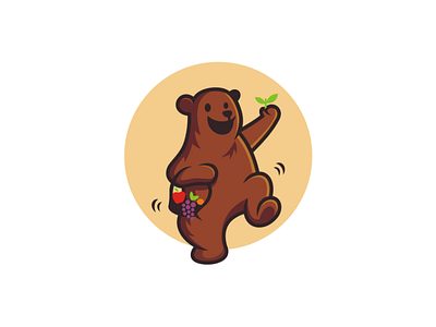 Happy Bear bear beverage character dancing drink fresh fruits happy healthy juice mascot tea