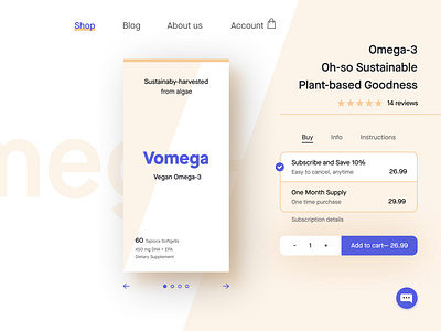 Vegan Omega-3 Checkout Page branding checkout dailyui ecommerce ux web design