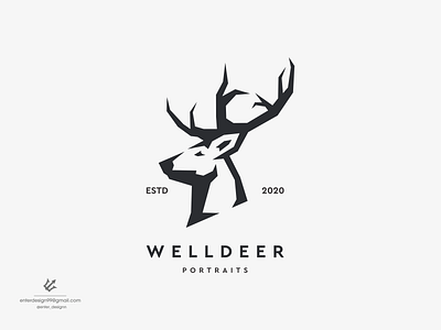 Deer logo design branding design elegant illustration letter logo monogram logo simple ui vector