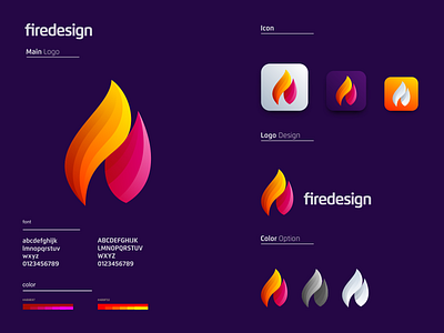 Fire colorful branding colorful design elegant fire illustration letter logo monogram logo simple ui vector
