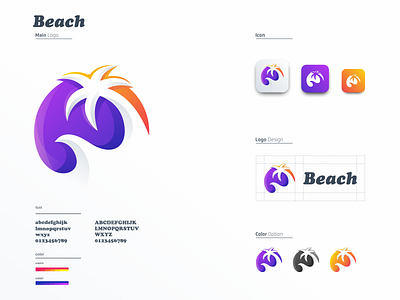 Beach Colorful Logo 3d animation beach branding colorful design elegant graphic design icon illustration letter logo monogram logo sale logo simple ui vector